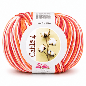 Cotone Cablé 4 Sfumato - Silke - Colore: 819 - ARANCIO FORTE SFUMATO - by LacariaRicami.Store