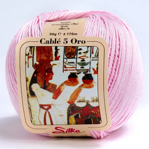 Cotone Cablé 5 ORO - Silke - Colore: 04 - ROSA BABY - by LacariaRicami.Store
