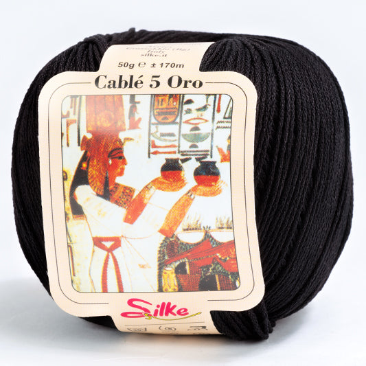 Cotone CABLE' 5 ORO - Silke - 07 - NERO - LacariaRicami.Store