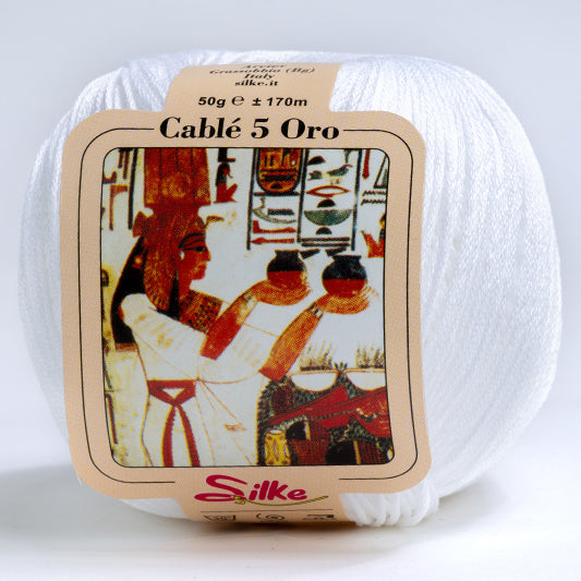 Cotone CABLE' 5 ORO - Silke - 08 - BIANCO - LacariaRicami.Store