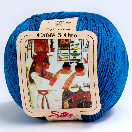 Cotone CABLE' 5 ORO - Silke - 16 - BLU CINA - LacariaRicami.Store