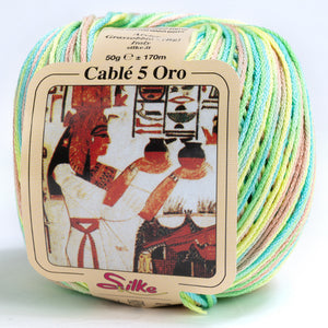 Cotone Cablé 5 Oro Sfumato - Silke - 27 - VERDE MIX SFUMATO - LacariaRicami.Store
