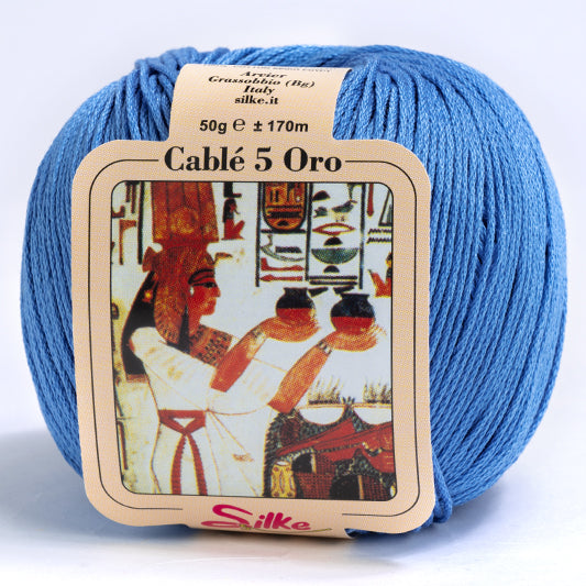 Cotone CABLE' 5 ORO - Silke - 35 - CELESTE - LacariaRicami.Store