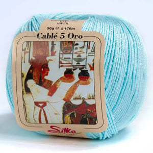 Cotone Cablé 5 ORO - Silke - Colore: 60 - ACQUA - by LacariaRicami.Store