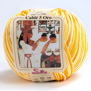Cotone Cablé 5 Oro Sfumato - Silke - Colore: 100 - GIALLO SFUMATO - by LacariaRicami.Store