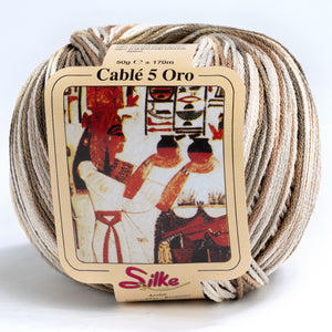 Cotone Cablé 5 Oro Sfumato - Silke - 106 - PANNA/MARRONE MIX SFUMATO - LacariaRicami.Store