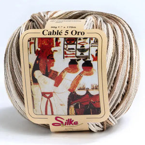 Cotone Cablé 5 Oro Sfumato - Silke - Colore: 106 - PANNA MARRONE MIX SFUMATO - by LacariaRicami.Store