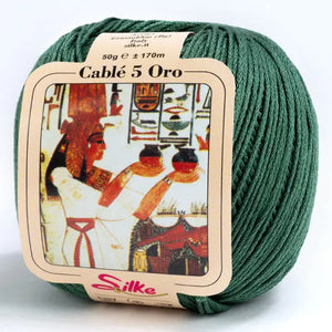 Cotone Cablé 5 ORO - Silke - Colore: 135 - VERDE PINO - by LacariaRicami.Store