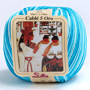 Cotone Cablé 5 Oro Sfumato - Silke - 314 - TURCHESE SFUMATO - LacariaRicami.Store