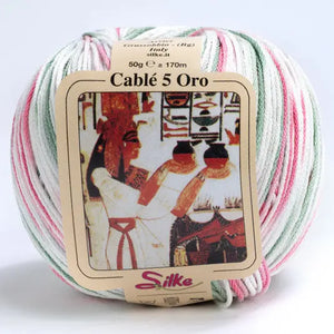 Cotone Cablé 5 Oro Sfumato - Silke - Colore: 325 - BIANCO MIX SFUMATO - by LacariaRicami.Store