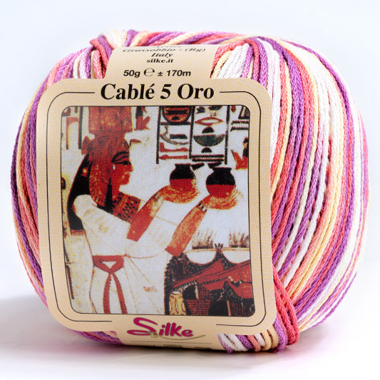 Cotone Cablé 5 Oro Sfumato - Silke - 326 - VIOLA MIX SFUMATO - LacariaRicami.Store