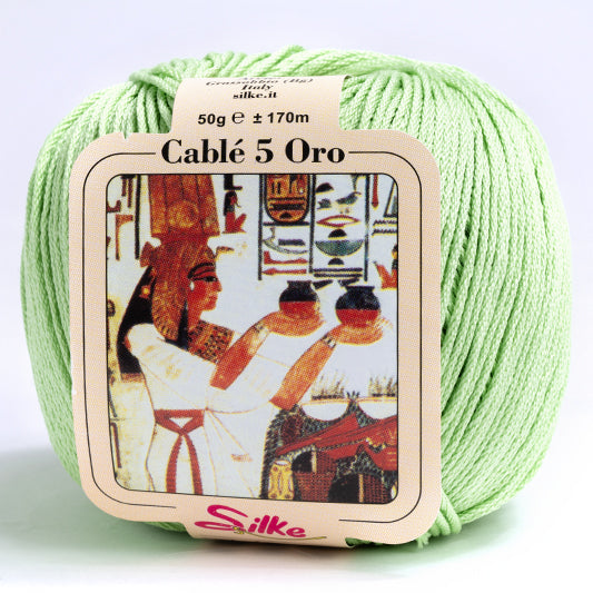 Cotone CABLE' 5 ORO - Silke - 576 - VERDE SEDANO- LacariaRicami.Store