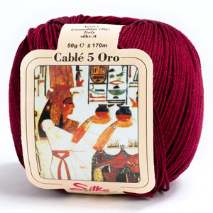 Cotone CABLE' 5 ORO - Silke - 950 - GRANATA - LacariaRicami.Store