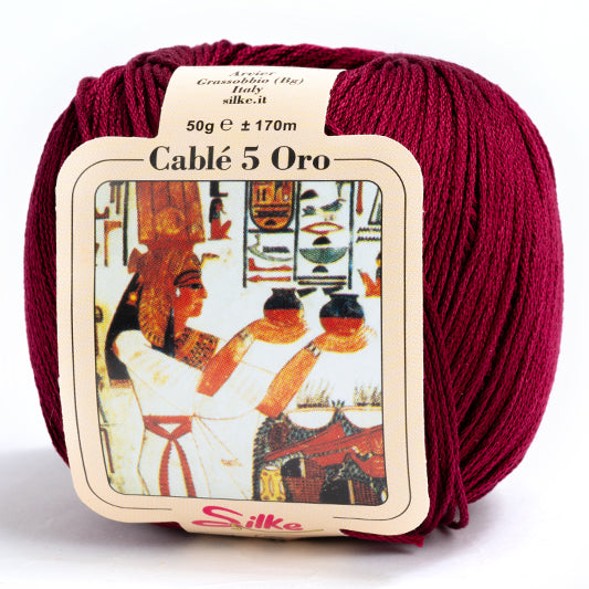 Cotone CABLE' 5 ORO - Silke - 950 - GRANATA - LacariaRicami.Store