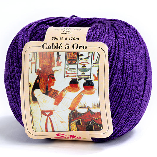 Cotone CABLE' 5 ORO - Silke - 960 - VIOLA - LacariaRicami.Store