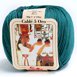 Cotone CABLE' 5 ORO - Silke - 970 - PETROLIO - LacariaRicami.Store