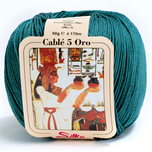 Cotone CABLE' 5 ORO - Silke - 970 - PETROLIO - LacariaRicami.Store