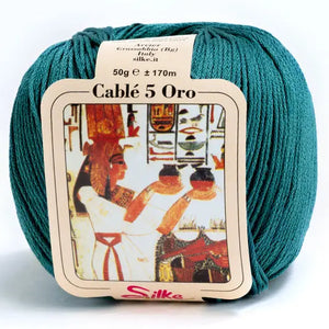Cotone Cablé 5 ORO - Silke - Colore: 970 - PETROLIO - by LacariaRicami.Store