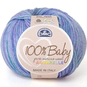 Lana 100% BABY AQUARELLE - DMC 1370 - AZZURRO MELANGE - LacariaRicami.Store