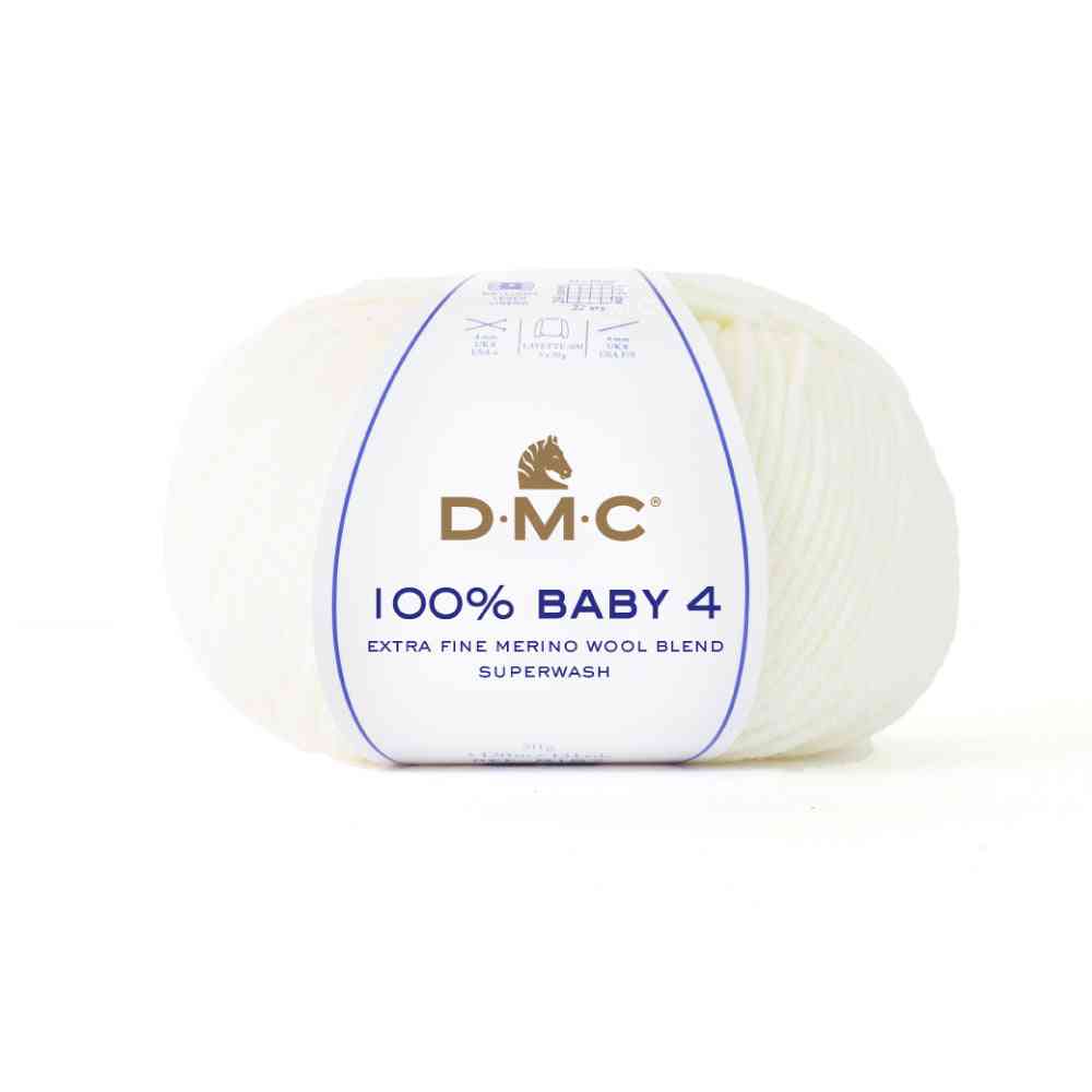 Lana 100% BABY 4 - DMC 100 - BIANCO - LacariaRicami.Store