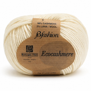 Lana ECOCASHMERE - Bertagna Filati - Colore: 000 - BIANCO SPORCO - by LacariaRicami.Store