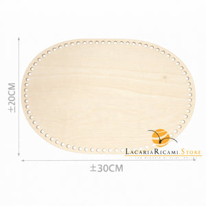 FONDO di LEGNO - MAS Srl - Colore: OVALE = 30X20 Cm - by LacariaRicami.Store