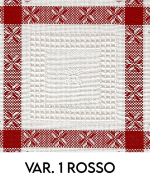 Tovagliato CRYSTAL ROSSO - F.lli Graziano - Colore: X24 (180X460) DA RIFINIRE - by LacariaRicami.Store