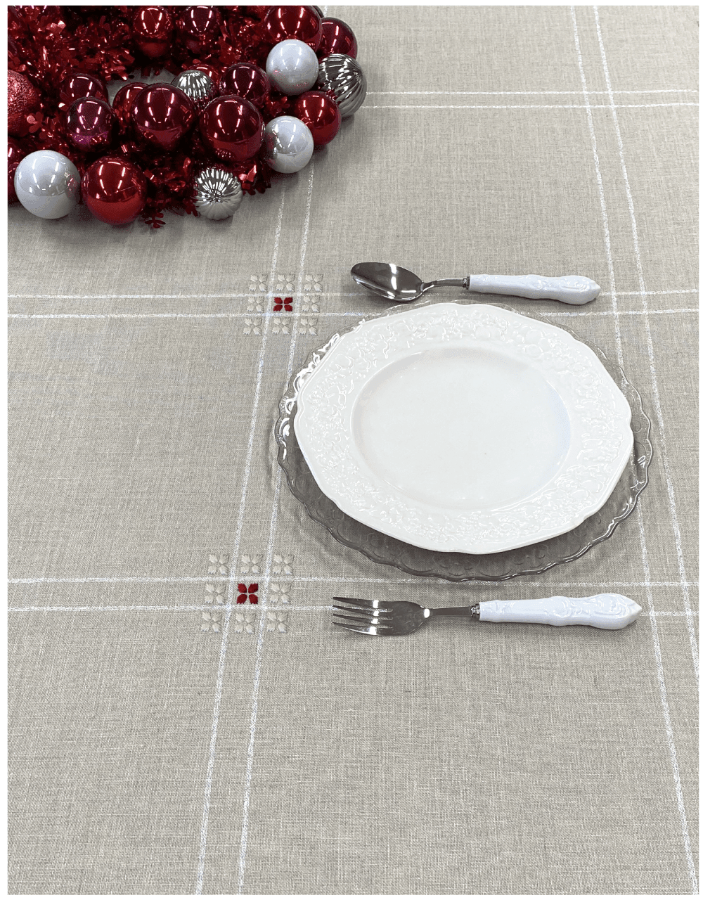 Tovagliato BOSTON BIANCO/ARGENTO - F.lli Graziano - - LacariaRicami.Store