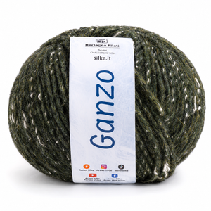Cotone-Lana GANZO - Bertagna Filati - Colore: 74 - VERDE BOSCO DEGRADÈ - by LacariaRicami.Store