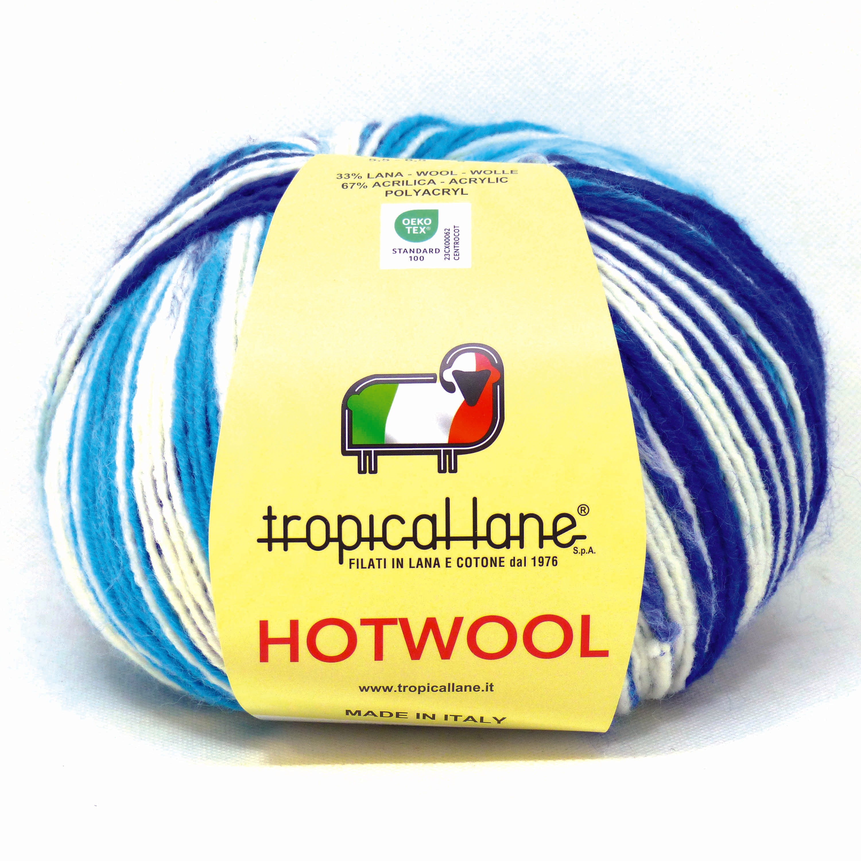 Lana Hotwool - Tropical Lane - Colore: 3 - BLU BIANCO TURCHESE - by LacariaRicami.Store
