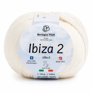 Cotone IBIZA 2 - Bertagna Filati - Colore: 8(2) - PANNA LUREX PANNA - by LacariaRicami.Store