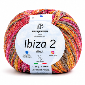 Cotone IBIZA 2 - Bertagna Filati - Colore: 57(2) - FUXIA MIX LUREX ARGENTO - by LacariaRicami.Store