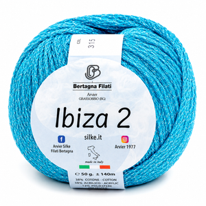 Cotone IBIZA 2 - Bertagna Filati - Colore: 315(2) - TURCHESE LUREX ARGENTO - by LacariaRicami.Store