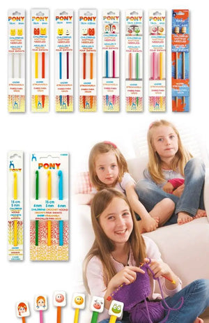 FERRI MAGLIA PER BAMBINI 18 Cm - Pony - Colore: - by LacariaRicami.Store