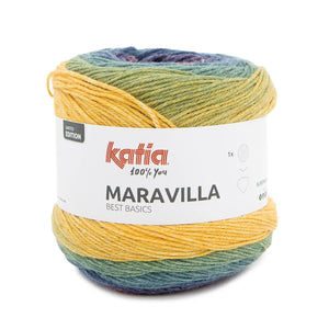 Lana MARAVILLA - Katia - Colore: 503 - Fucsia-Blu notte-Verde - by LacariaRicami.Store