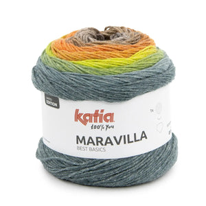 Lana MARAVILLA - Katia - Colore: 500 - Marrone-Arancione-Blu verdastro - by LacariaRicami.Store