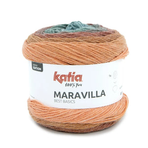 Lana MARAVILLA - Katia - Colore: 505 - Rosso-Blu verdastro-Blu - by LacariaRicami.Store