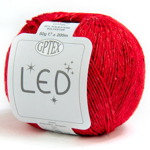 Cotone LED - GPTEX - Colore: 58 - ROSSO POMODORO Paillettes ROSSO - by LacariaRicami.Store