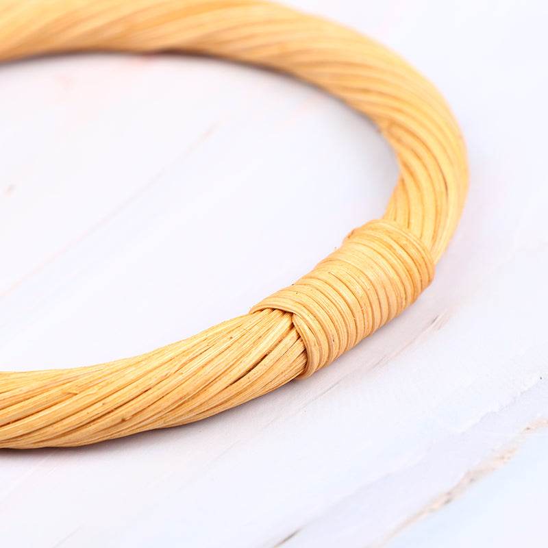 MANICO Tondo Intrecciato in Rattan 12,5 Cm - - LacariaRicami.Store