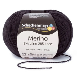 Lana MERINO EXTRAFINE 285 LACE - Schachenmayr - Colore: 00599 - Nero - by LacariaRicami.Store