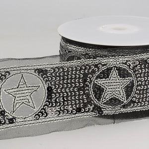 Passamaneria PAILLETTE STELLA - Colore: NERO ARGENTO - by LacariaRicami.Store