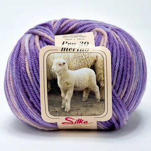Lana BABY PEO 30 Merino COLOR - Silke - Colore: 139 - VIOLA SFUMATO - by LacariaRicami.Store