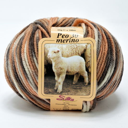 Lana BABY PEO 30 Merino COLOR - Silke - 149 - CARAMELLO SFUMATO - LacariaRicami.Store