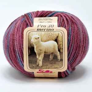 Lana BABY PEO 30 Merino COLOR - Silke - Colore: 150 - BORDEAUX SFUMATO - by LacariaRicami.Store