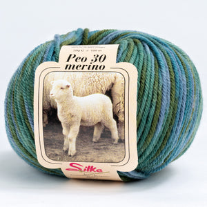 Lana BABY PEO 30 Merino COLOR - Silke - 153 - VERDONE SFUMATO - LacariaRicami.Store