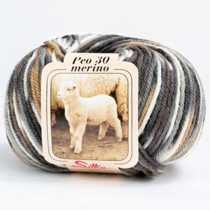 Lana BABY PEO 30 Merino COLOR - Silke - 178 - CAFFÉ-LATTE SFUMATO - LacariaRicami.Store