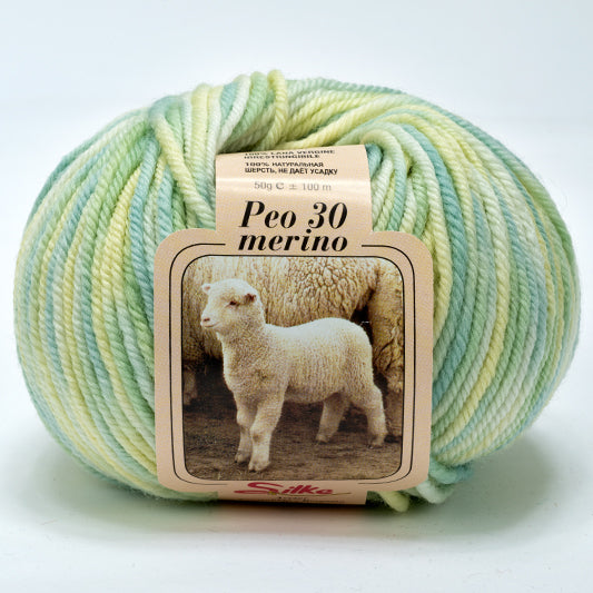 Lana BABY PEO 30 Merino COLOR - Silke - 403 - VERDE SFUMATO - LacariaRicami.Store