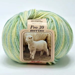 Lana BABY PEO 30 Merino COLOR - Silke - Colore: 403 - VERDE SFUMATO - by LacariaRicami.Store