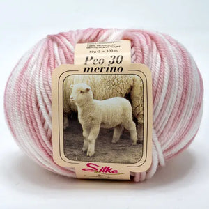 Lana BABY PEO 30 Merino COLOR - Silke - Colore: 433 - ROSA SFUMATO - by LacariaRicami.Store