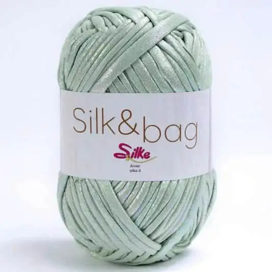Fettuccia SILK&BAG MADREPERLA - Silke - 0013 - VERDE SALVIA MADREPERLA - LacariaRicami.Store